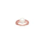 8mm Cultured Akoya Pearl Ring in Rose Gold