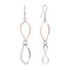 Sterling Rose & Silver Dangle Earrings