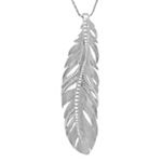 Sterling Silver Feather Pendant (18 in.)