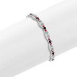 Round Black Sapphire and Ruby Bracelet (7 in.)
