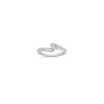 Princess Cut and Round Diamond Ring in Sterling Silver