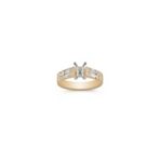 Baguette and Round Diamond Cathedral Engagement Ring