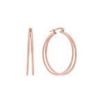 Double Rose Sterling Silver Hoops