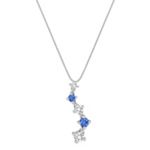 Round Multi-Colored Sapphire Journey Pendant (18 in.)