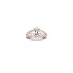 Round Diamond Ring in 14k White and Rose Gold