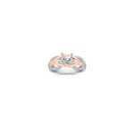 Round Diamond Ring in 14k Rose and White Gold