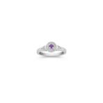 Round Lavender Sapphire and Diamond Ring
