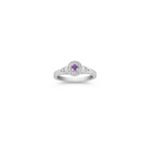 Round Lavender Sapphire and Diamond Ring