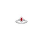 Marquise Ruby and Halo Diamond Ring