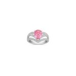 Pear Shaped Pink Sapphire and Round Diamond Ring