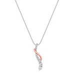 Round Diamond Journey Pendant in 14k Rose and White Gold (18)