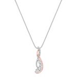Round Diamond Journey Pendant in 14k White and Rose Gold (18 in.)