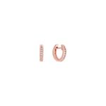 Round Diamond Hoop Earrings in 14k Rose Gold