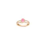 Oval Pink Sapphire and Round Diamond Ring