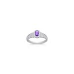 Oval Lavender Sapphire and Round Diamond Ring