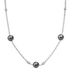 9mm Cultured Tahitian Pearl and Sterling Silver Necklace (25)