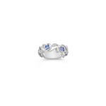 Round Kentucky Blue Sapphire and Diamond Ring