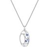 Round Multi-Colored Sapphire Pendant in Sterling Silver (18)
