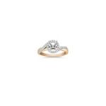 Swirl Diamond Two-Tone Gold Engagement Ring