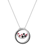 Round Ruby and Black Sapphire Pendant (18 in.)