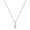Princess Cut and Round Diamond Sterling Silver Pendant (18)
