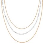 Yellow Sterling Silver & Sterling Silver Three Chain Set (20)