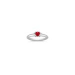 Round Ruby and Diamond Ring in Sterling Silver