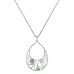 Round Multi-Colored Sapphire Sapphire Pendant in Sterling Silver (18 in.)