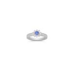 Round Kentucky Blue Sapphire and Diamond Ring