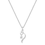 Sterling Silver and Round Diamond Pendant (18 in.)