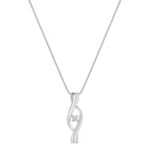 Round Diamond and Sterling Silver Pendant (18 in.)