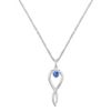 Round Kentucky Blue Sapphire and Sterling Silver Pendant (18)