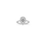 Pear Halo Diamond Engagement Ring with Pave Setting