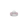 Vintage Round Pink Sapphire and Diamond Wedding Set