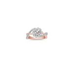 Round Diamond Ring in 14k White and Rose Gold