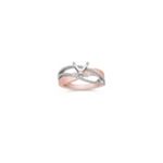 Round Diamond Ring in 14k White and Rose Gold