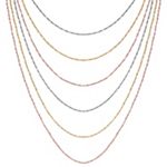 Colored Sterling Silver Multiple Chain Necklace (18 in.)