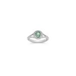 Round Green Sapphire and Diamond Ring