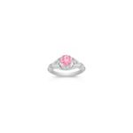 Round Pink Sapphire and Diamond Ring