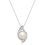 12mm Cultured Freshwater Pearl and Sterling Silver Earrings