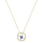 Round Kentucky Blue Sapphire and Diamond Pendant (18)