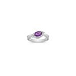 Oval Lavender Sapphire and Round Diamond Ring