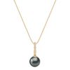 10mm Cultured Tahitian Pearl and Round Diamond Pendant (18)