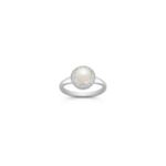 6.5mm Cultured Freshwater Pearl and Diamond Ring