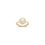 6.5mm Cultured Freshwater Pearl and Diamond Ring