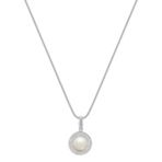 6.5mm Cultured Freshwater Pearl and Round Diamond Pendant (18)