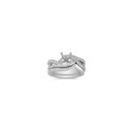 Swirl Diamond Wedding Set with Pave Setting for Her