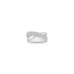 Round Diamond Criss-Cross Ring