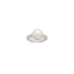 10mm Cultured South Sea Pearl and Round Diamond Ring