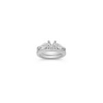 Swirl Diamond Wedding Set with Pave Setting for Her